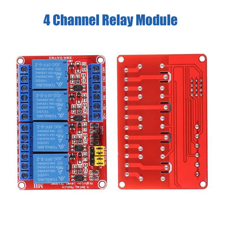 DIANN 2pcs 4 Channel 12V Relay Module with Optocoupler High