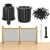 CKE 100pcs Black Baluster Connectors, 3/4" OD Round With Stainless