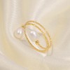 MIKAMU Freshwater Pearl Ring, Women's 18k CZ Diamond, Sparkling Ring,