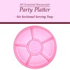 Plasticpro 6 Sectional Round Plastic Serving Tray/Platters Pink Pack of