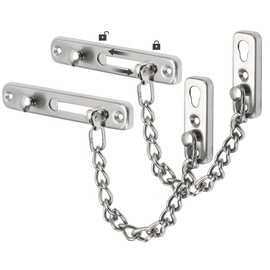 Alise Chain Door Guard Lock，Door Chain Locks with Safety Spring Anti-Theft Press Latch,Chain Locks for Inside Door and Extra Front Door Lock, Brushed Nickel(2 Pack)