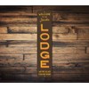 Welcome Lodge Vertical Sign, Family Last Name Ski Sign, We're