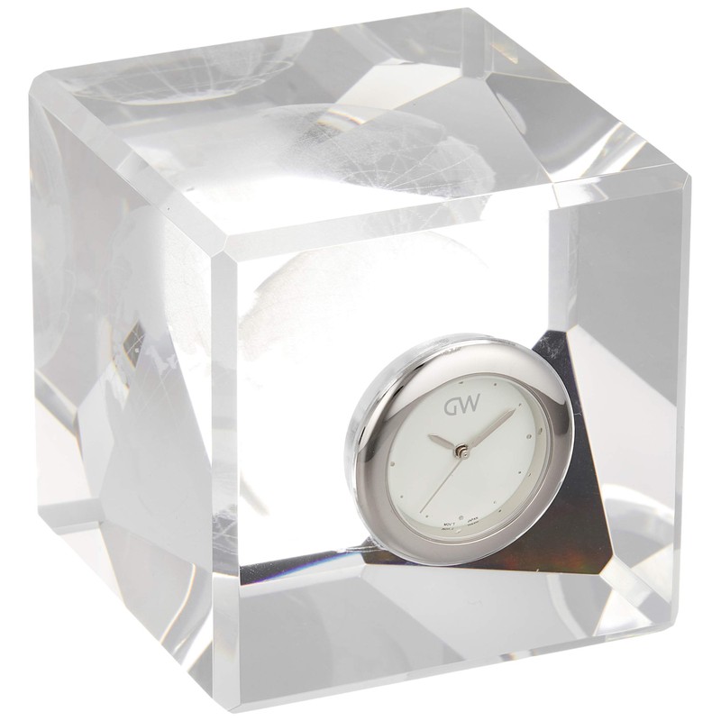 Narumi GW1000-11055 Glass Works 3D Earth Cube Clock, 2.6 inches