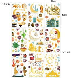 MEZHEN Ramadan Eid Mubarak Decoration Window Stickers Eid Mubarak Window Stickers Ramadan Sticker Window Decoration Sticker Moon Window Decoration Muslim