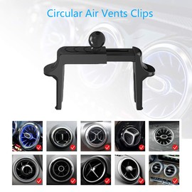 Round Air Vent Car Phone Holder,Phone Car Mount Circular Vent, Reliable Mount Stability 360 Degrees Rotation Hands Free Phone Holders One-Handed Operation Scratch Prevention
