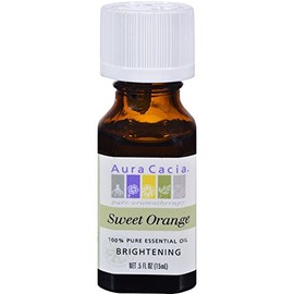 Aura Cacia 100 Percent Pure Sweet Orange Essential Oil, 0.5 Ounce - 6 per case.