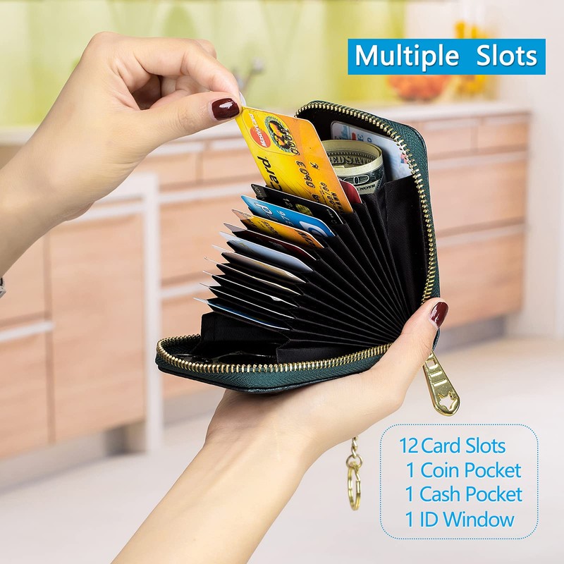 imeetu Women RFID Credit Card Holder Wallet, Keychain & ID