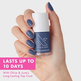 Olive & June Long-Lasting Nail Polish Gel-Like Finish No Lamp Needed Lasts up to 10 days Salon-Quality Color at Home 15-Free, Vegan & Cruelty-Free Chip-Resistant Shine Social Studies