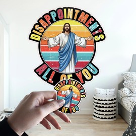 Disappointments All of You Wall Decal Vinyl Sticker Funny Jesus Christian Faith Religious Bible Verse Transparent, DTF, Large Vinyl Nursery Wall Decal for Home & Room Boys & Girls Bedroom Decor