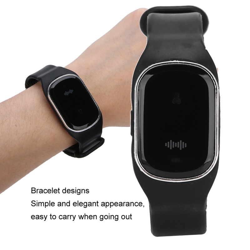 Rechargeable Intelligent Mosquito Repellent Bracelet Outdoor Anti Mosquito Wristband Black