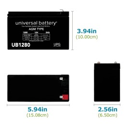 UPG 12V 8Ah Sealed Lead Acid Battery for Cyclops Colossus C18MIL-FE Spotlight