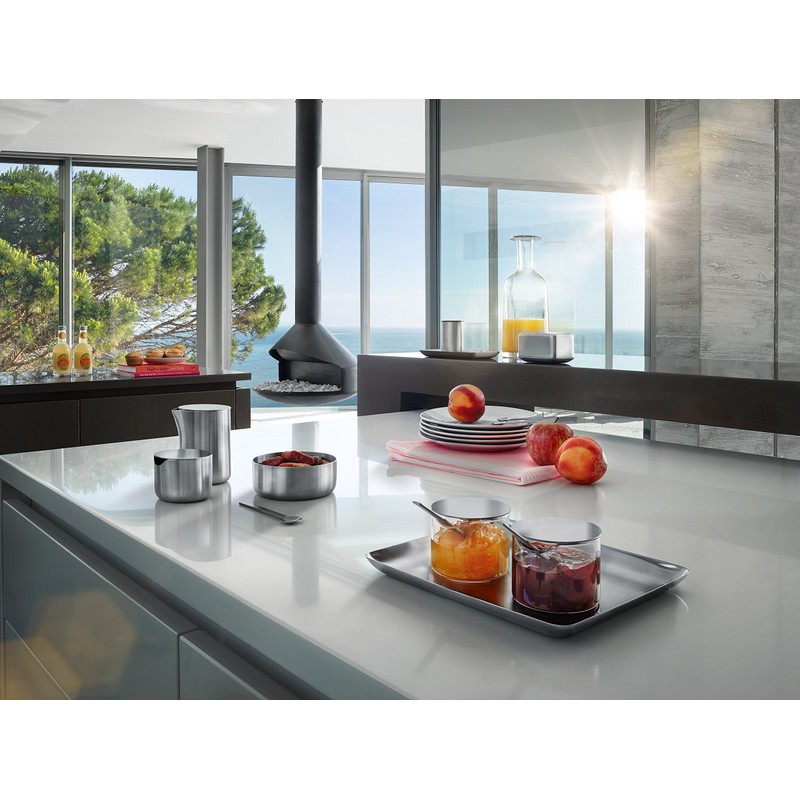 Blomus Basic Condiment Lid, 3 oz, Glass and Brushed Stainless