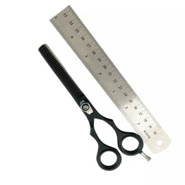 Cynamed 6.5" Premium Black Hair Hair Thinning Shears W/ Tension Knob and Finger Rest