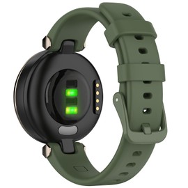 Nacorulu Compatible With Garmin Lily Bands, 14.2mm Width Soft Silicone for Garmin Lily Smartwatch. (Army Green)