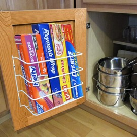 Evelots Wrap/Pan Organizer Rack-Door/Wall Mount-Plastic/Foil Paper-Metal-Set/2