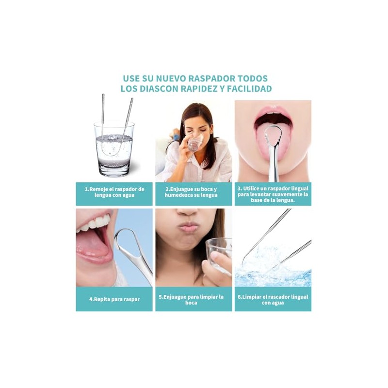 Set de 4 Limpiador de Lengua, Raspador de Lengua Reutilizable