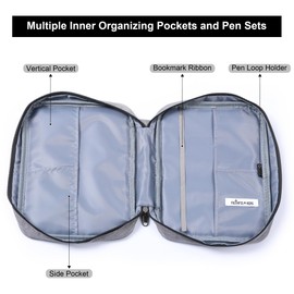 Faithful Hers Bible Cover Case for Women, Bible Case Set with Notebook, Bible Case for Men, Bible Carrying Case with Handles Pockets Zipper, Bible Covers for Girls Boys Kids Bible Case, Bible Carrier