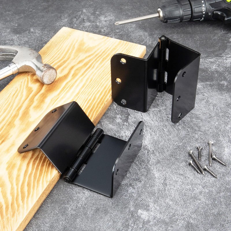 Haidms 3 Pack Offset Hinges Matte Black 3.5 Inch with
