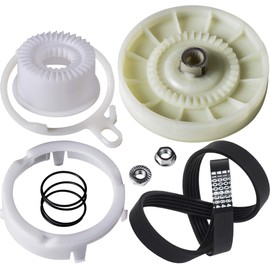 BlueStars Upgraded W10721967 & W10006384 Pulley Clutch Kit with Drive Belt – Exact Fit For Whirlpool Washers - Replaces W10006356 PS10057144 W10326374 W10536113 AP6014712