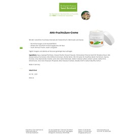 Sanct Bernhard AHA Fruit Acid Cream – 50 ml Cream 50 g