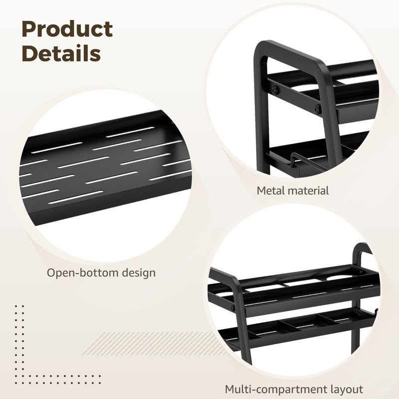 Hair Tools Organizer, 2-Tier Storage Countertop Organizer with Multiple Compartments