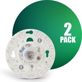 Qplus,Dimmable 4.1" 12W,120V, 4000K, LED Light Engine Retrofit Kit, for 7" to 9" Ceiling Flush Mount/Ceiling Fan Light Fixture/CFL/LED Bulbs with E26/E12/Bipin Base & T3/R7S/U Shaped Tube - 2PK