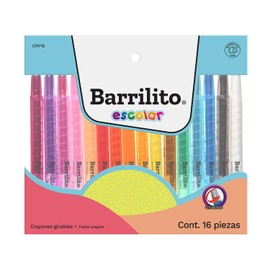 Barrilito Crayones Girables, 16 Colores. CRY16