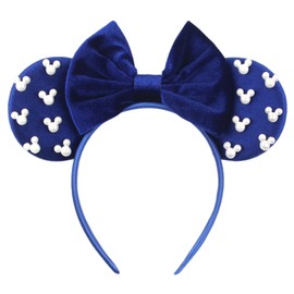 JOYFISCO Mouse Ears Headbands Shiny Bow Mouse Ears Headband Glitter Party Princess Decoration Cosplay Hair Band for Women Girls