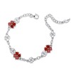 JIANGXIN 925 Sterling Silver Birthstone Chain Link Bracelet for Women