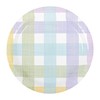 AllReal 24Pcs Spring Easter Dessert Plates Pastel Gingham Disposable Paper
