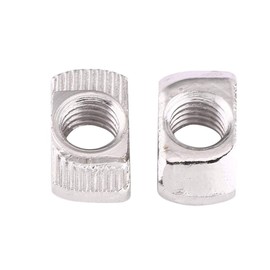 50pcs T-Nut Hammer Head Nut M8 Galvanised Silver Carbon Steel Fastener Aluminium Profile Extrusion Slot European Standard (EU40-M8 x 19.5 x 10)