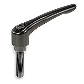 Kipp 06460-3A41X20 Zinc Adjustable Handle with 3/8-16" External Thread, Modern Design Style, Steel Components, Inch, Black Satin Powder-Coated Finish, Size 3, 20 mm Screw Length