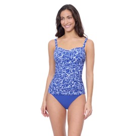 Profile by Gottex Womens Royal Blue D Cup Tankini Bathing Top with Underwire Foam Cups and Front Lining Swimwear Essential, Royal, (36) D