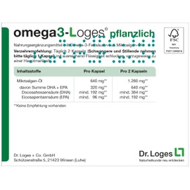 omega3-Loges® Vegetable – 60 Capsules – Dietary Supplement with Omega-3 Fatty Acids from Microalgae Oil