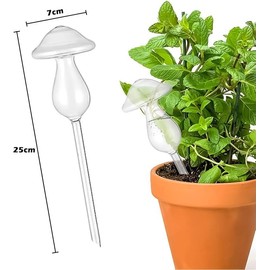 Mushroom Self Watering Planter Insert Devices, 2Pcs Mushroom Plant Watering Bulbs Self Watering Globes,Mushroom Plant Waterer Self Watering Globes,Mushroom Plant Watering Globes Plant Insert Devices