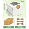 50 Cajas de Postre con Ventanas, Cajas Individuales para Cupcakes