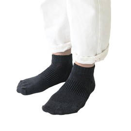 SUGATA LABO Breathe Washi Socks, Short, Black, M Size (9.8 - 11.0 inches (25 - 28 cm)