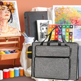 Oaygat A3 Art Portfolio Bag Artist Drawing Board Bag Waterproof Art Carry Case with Handles Portable Sketch Pad Bag Tote Bag Organiser Painting Storage Bag for Palette Brushes Paints Pencils Artwork