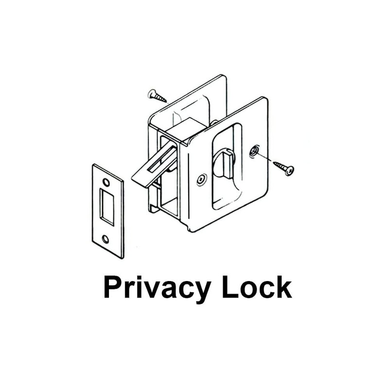 QCAA Solid Brass Sliding Door Pull Door Pocket Lockable, Polished