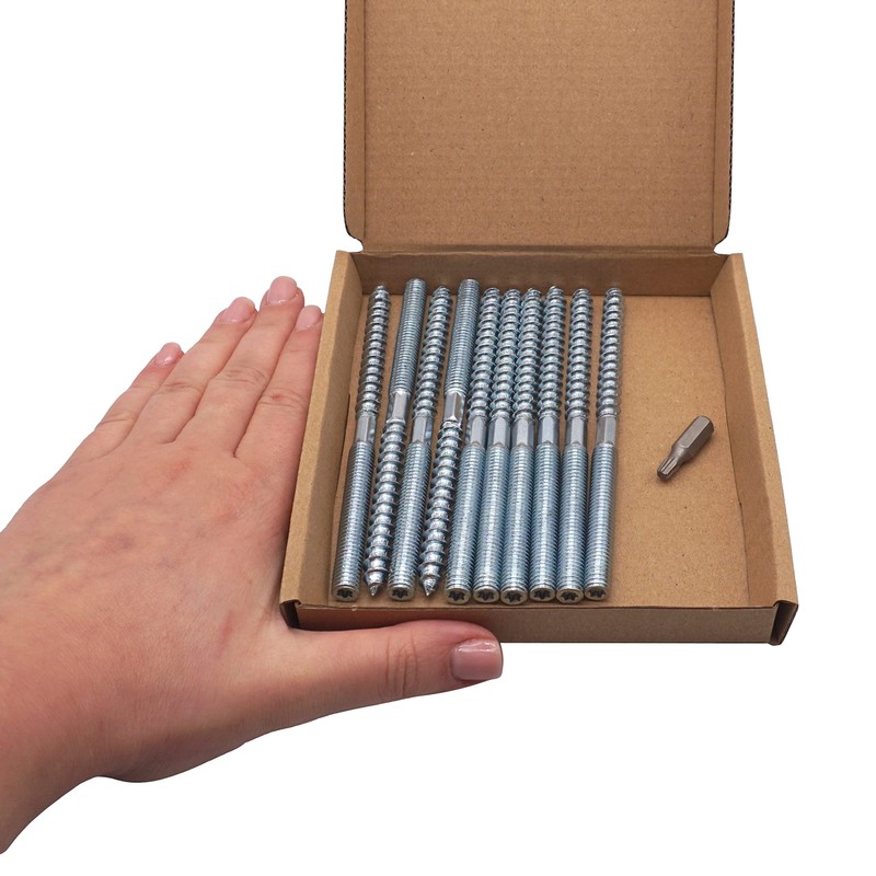 SKIR'CO (10 pcs) Hanger Bolts M8 x 120 mm, Double