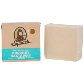 Dr. Squatch All Natural Bar Soap for Men with Light Grit, Coconut Castaway 5 Ounce (Pack of 1) 0.02 pounds