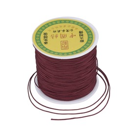 Cheriswelry Hilo de Nailon Trenzado de 0,8 mm, Color Rojo Oscuro, para anudar Joyas, Abalorios, para Manualidades, Pulseras de macramé Kumihimo, Suministros para Hacer Pulseras