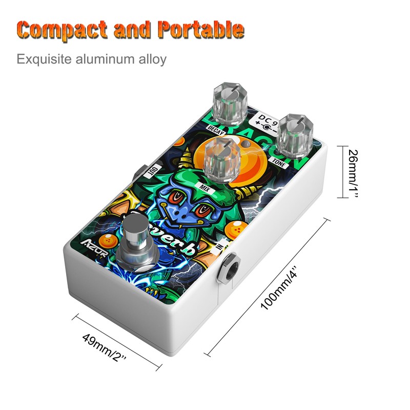 AZOR Reverb Guitar Pedal Digital Effect Dragon Pure Reverb Effect