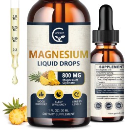 Gotas líquidas de glicinato de magnesio GORNVB paquete de 2 1000 mg piña D3