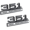 351 5.8 Liter Engine High Performance Emblems in Chrome & Black - 4" Long Pair