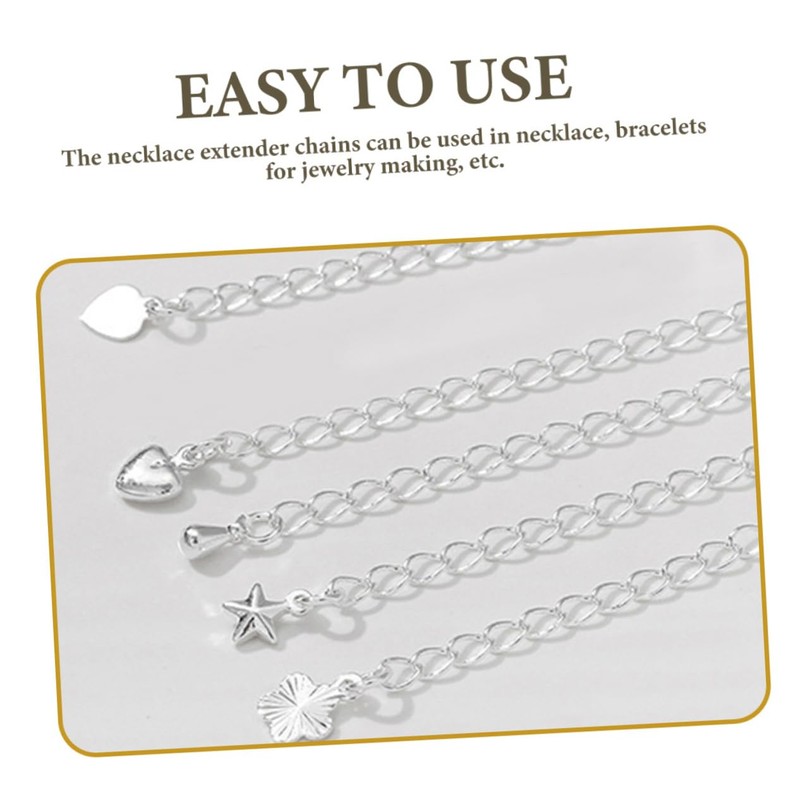DOITOOL 5Pcs Necklace Chain Extenders Kit Jewelry Extension Chains for