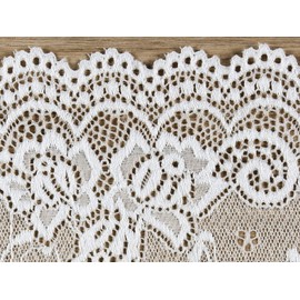 PartyDeco Lace Ribbon - Border Lace Border Decorative Bows - White Off White, 0.15 x 9 m