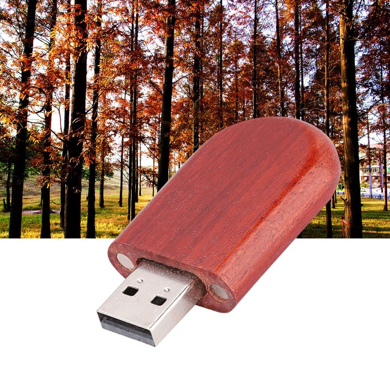 Oval Rosewood Wooden USB 2.0 Flash Memory Drive Storage Stick