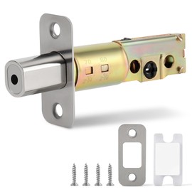 Adjustable Deadbolt Latch with 2-3/8'' or 2-3/4'' Backset Replacement Latch and Strike with Dust Box for Single Cylinder Deadbolt