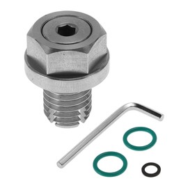X AUTOHAUX M12.1x1.75 Oil Drain Plug Stainless Steel Oil Pan Drain Bolt Screw Thread Repair 1 x Drain Plug 1 x Hex Wrench 2 x Green Washers 1 x Black Washer